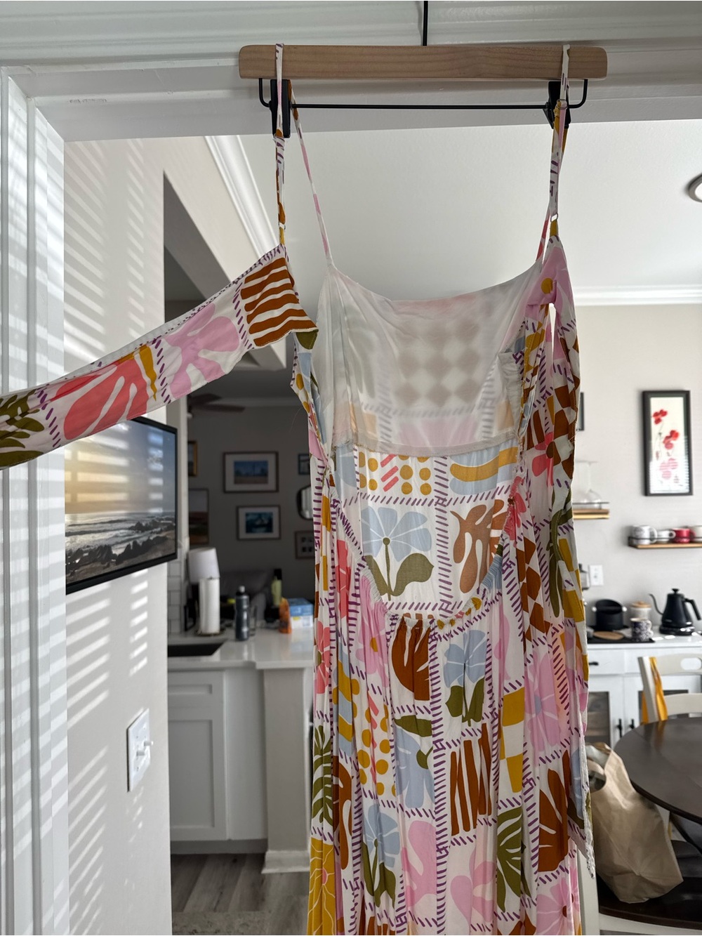 Colorful Patchwork Floral Maxi Dress - Picture 4 of 4